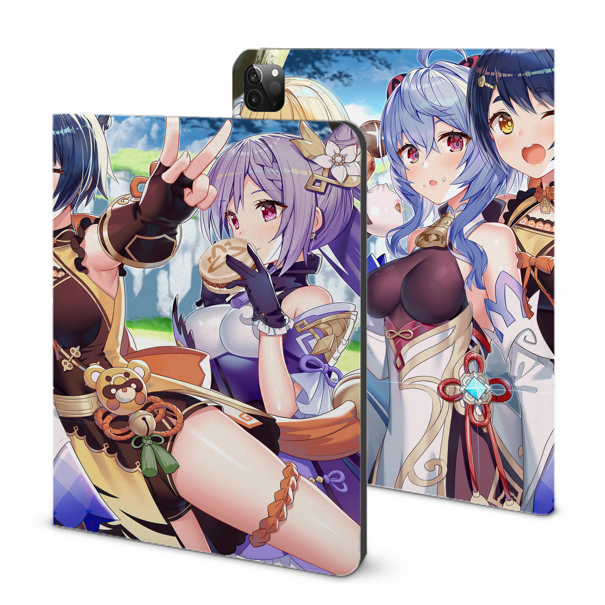 げんし神 genshin IPadケース ペンホルダー付き ブックスタイルデザイン